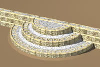 Curved steps parallel to retaining wall Curved steps parallel to retaining wall