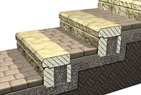 Stairs with AB Capstones and Pavers Stairs with AB Capstones and Pavers