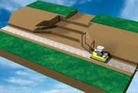 Backfill and compact base material Backfill and compact base material