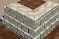 Finish wall with capstones Finish wall with capstones