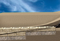 Install retaining wall step-up Install retaining wall step-up
