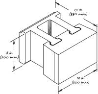 AB Fieldstone retaining wall block Approximate Dimensions