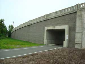 Allan Block retaining wall for a bridge Allan Block retaining wall for a bridge