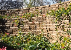 Build a retaining wall and become an AB Experienced Contractor SRW Wall with terrace using AB Collection AB Ashlar Blend