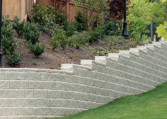 retaining wall using step downs in the AB Collection from Allan Block