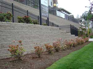 Retaining Wall with Railing on top