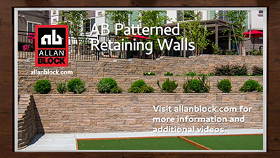 Allan Block Patterned Retaining Wall Install with Geogrid Reinforcement